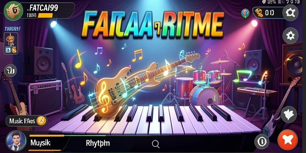 Antarmuka FATCAI99 yang menarik dan mudah digunakan untuk permainan Musik Rhythm.