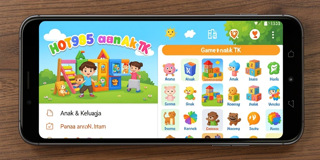 Antarmuka <strong>HOT985</strong> yang ceria dan interaktif untuk anak-anak.