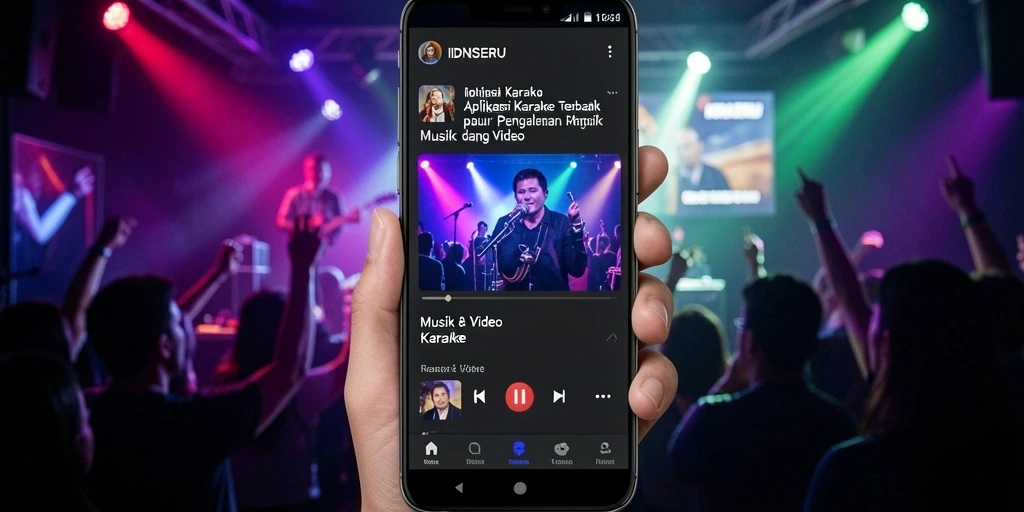 Antarmuka aplikasi IDNSERU yang menarik dan mudah digunakan untuk Karaoke.