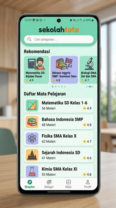 Tampilan katalog aplikasi sekolahtoto
