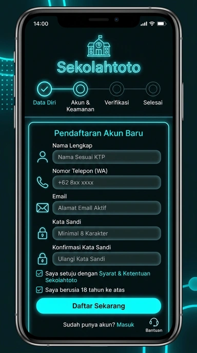 Tampilan halaman daftar sekolahtoto